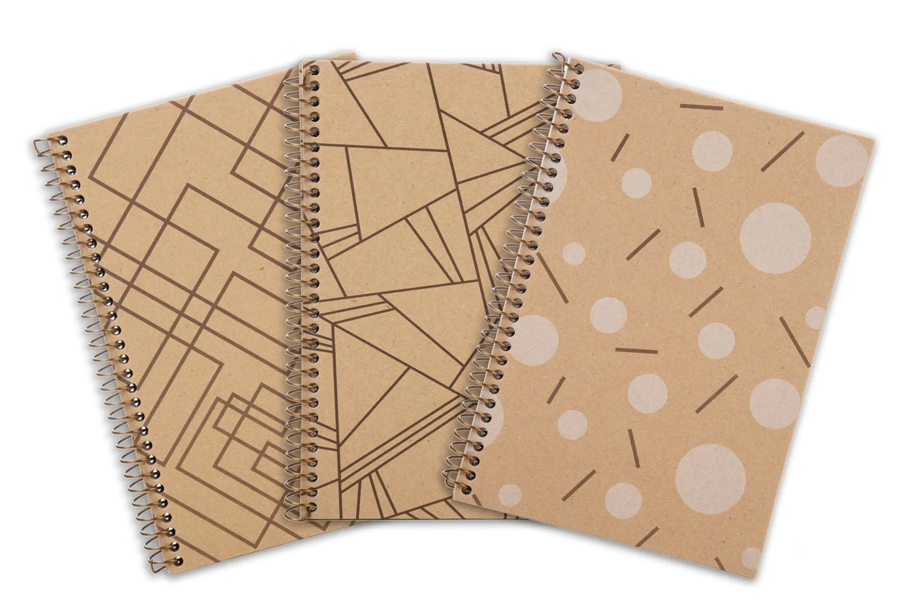 100% Recycled Kraft Junior Notebook (3 Pack) - Designs - 6.5in x 9.5in (07120)