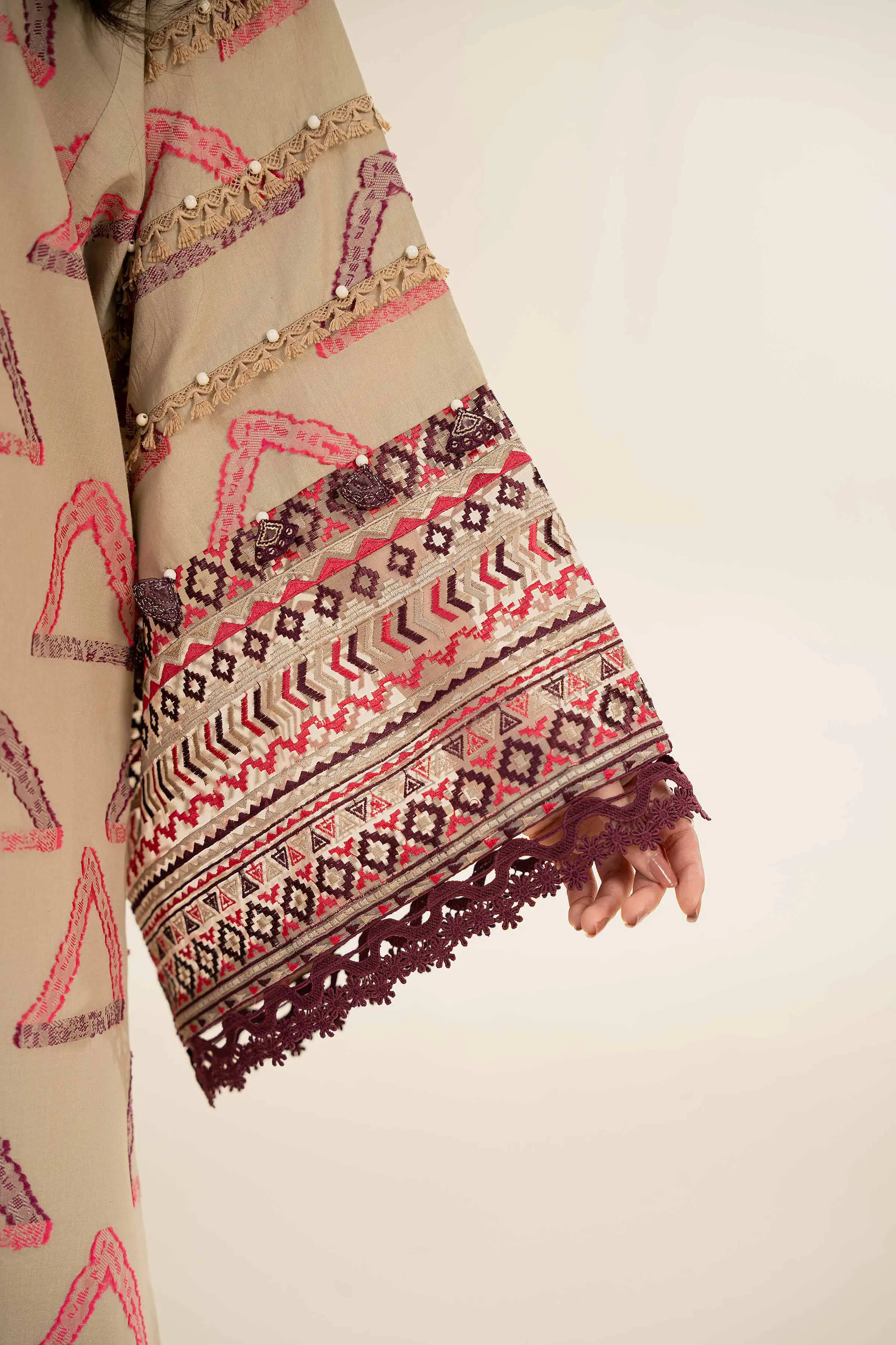 3 Piece - Jacquard Embroidered Suit - 42501095