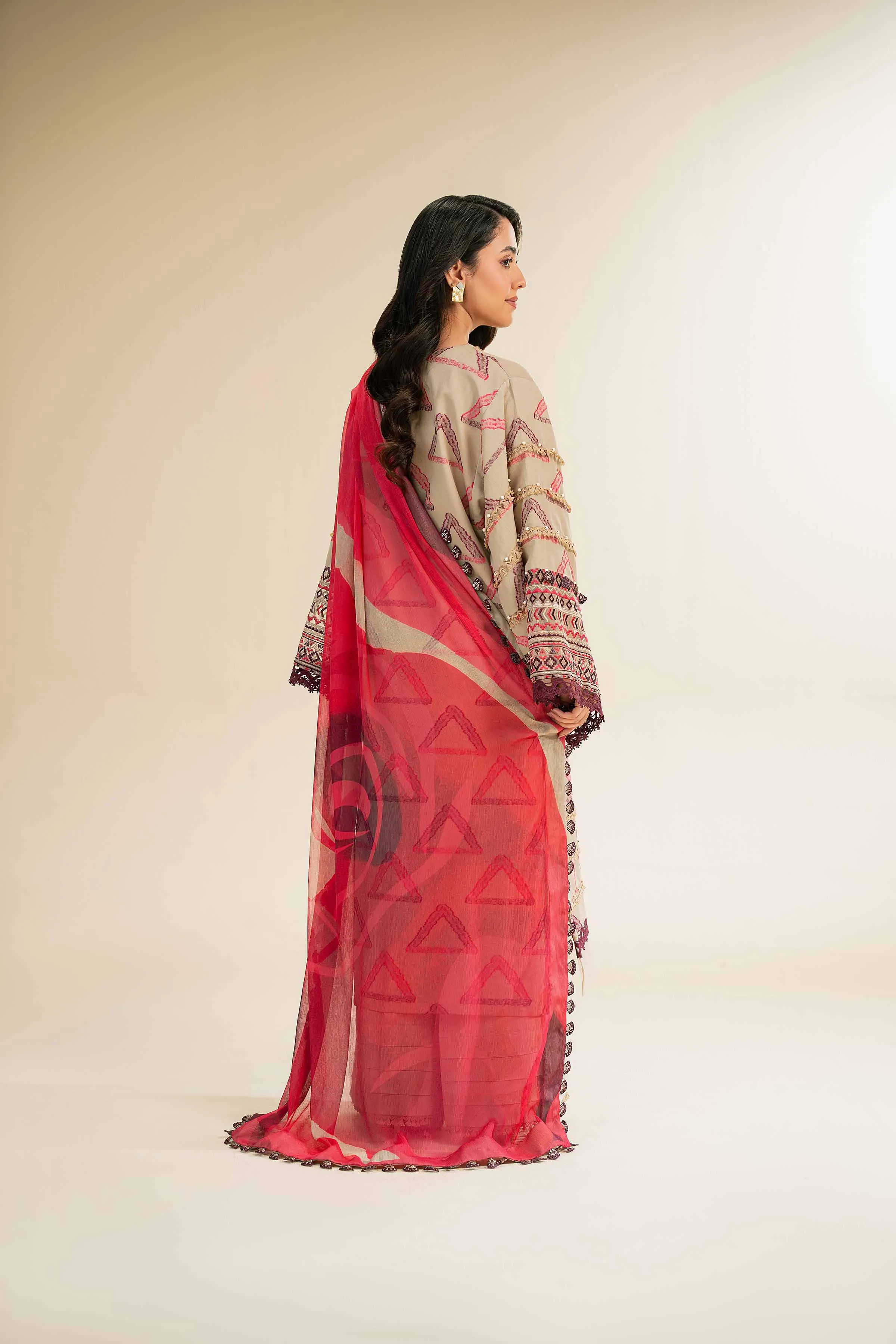 3 Piece - Jacquard Embroidered Suit - 42501095