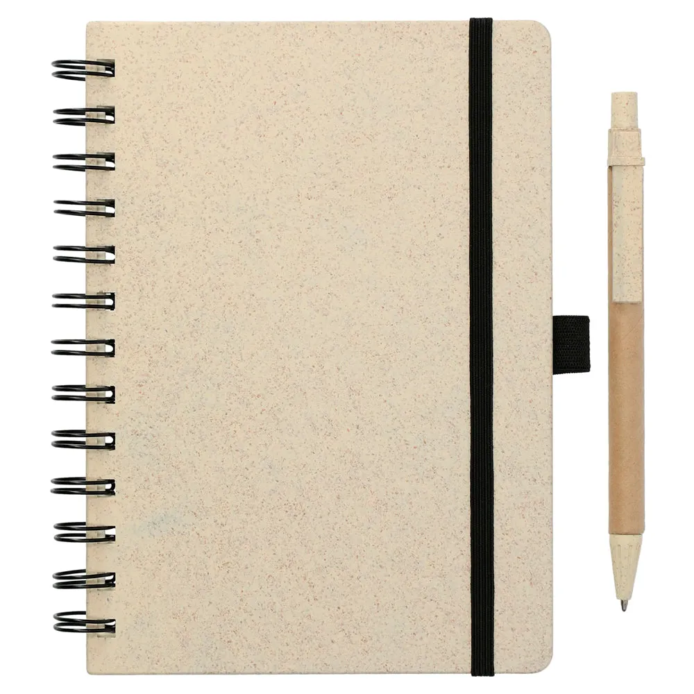 5" x 7" FSC® Mix Wheat Straw Notebook with Pen