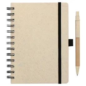 5" x 7" FSC® Mix Wheat Straw Notebook with Pen