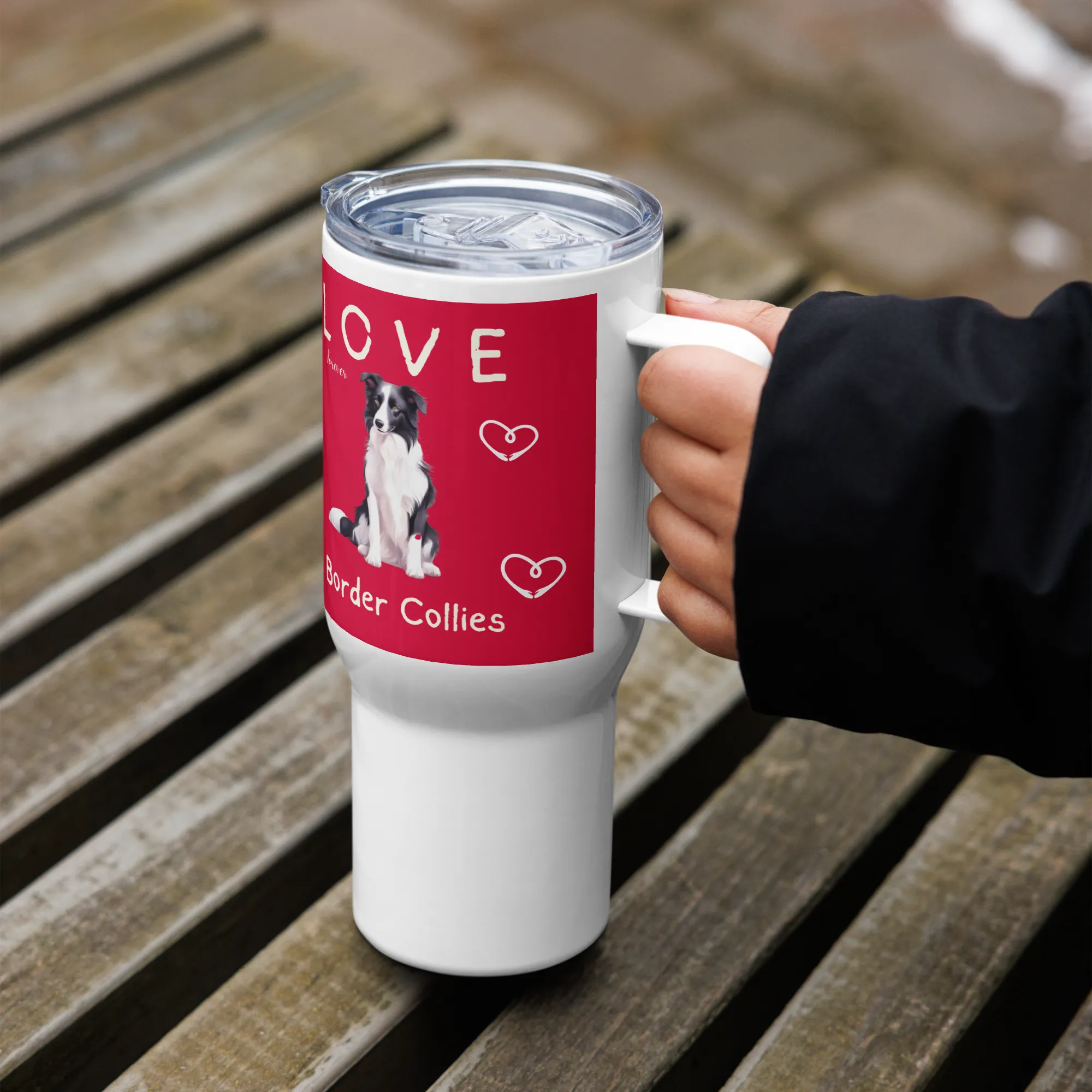 Border Collie, Stainless Steel Travel mug