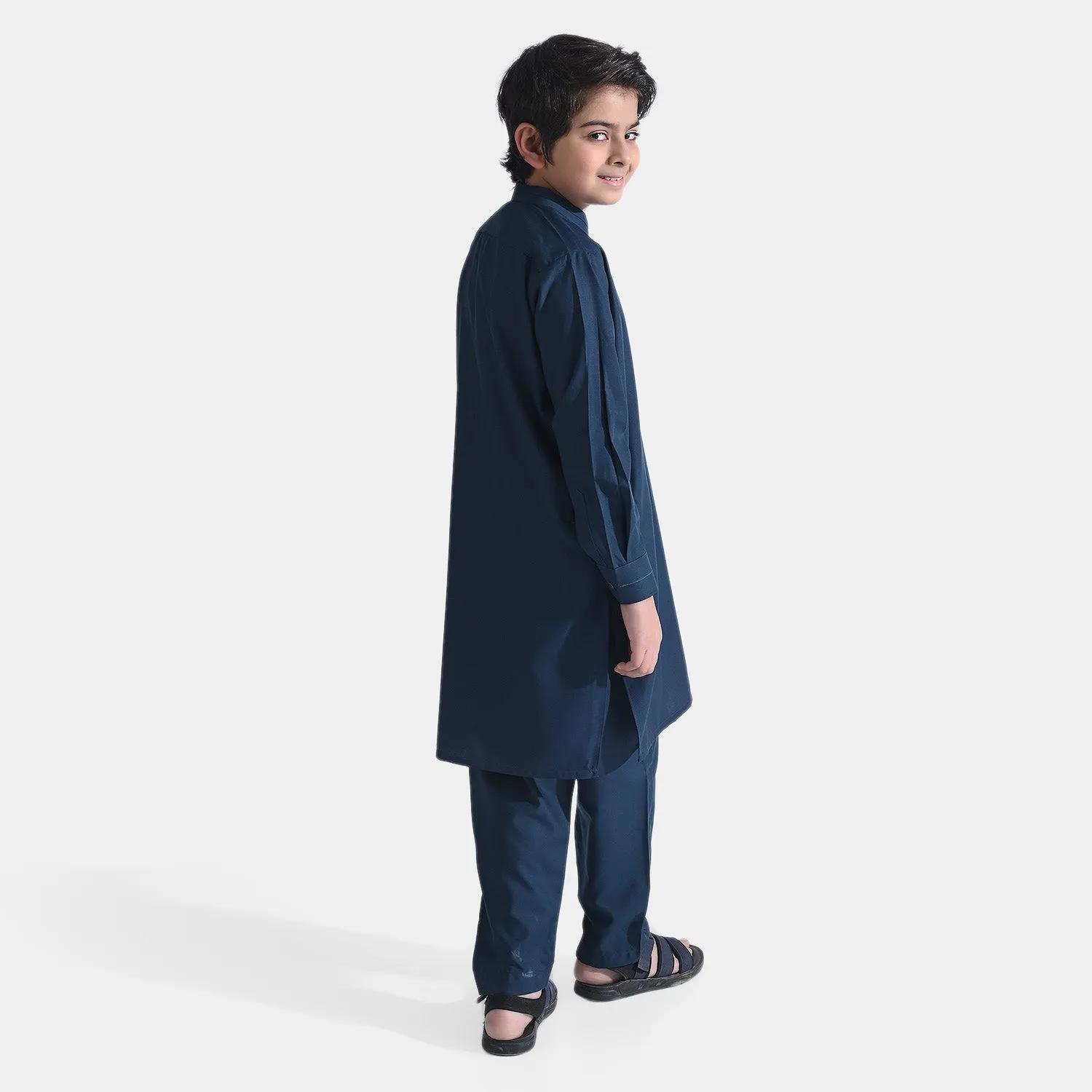 Boys Poly Viscose 2PC Suit (Cut N Sew Placket)-Teal