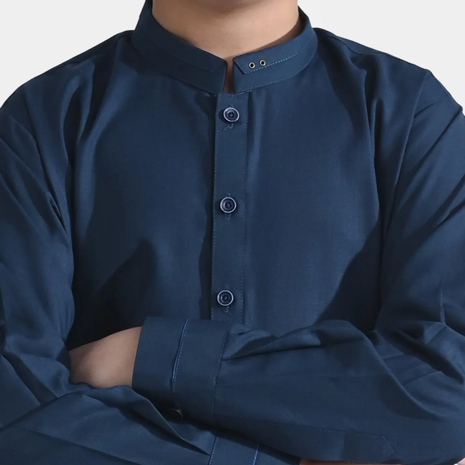 Boys Poly Viscose 2PC Suit (Cut N Sew Placket)-Teal