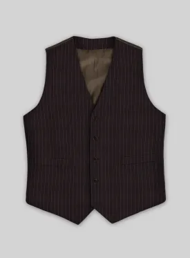 Brown Pinstripe Wool Waist Coat