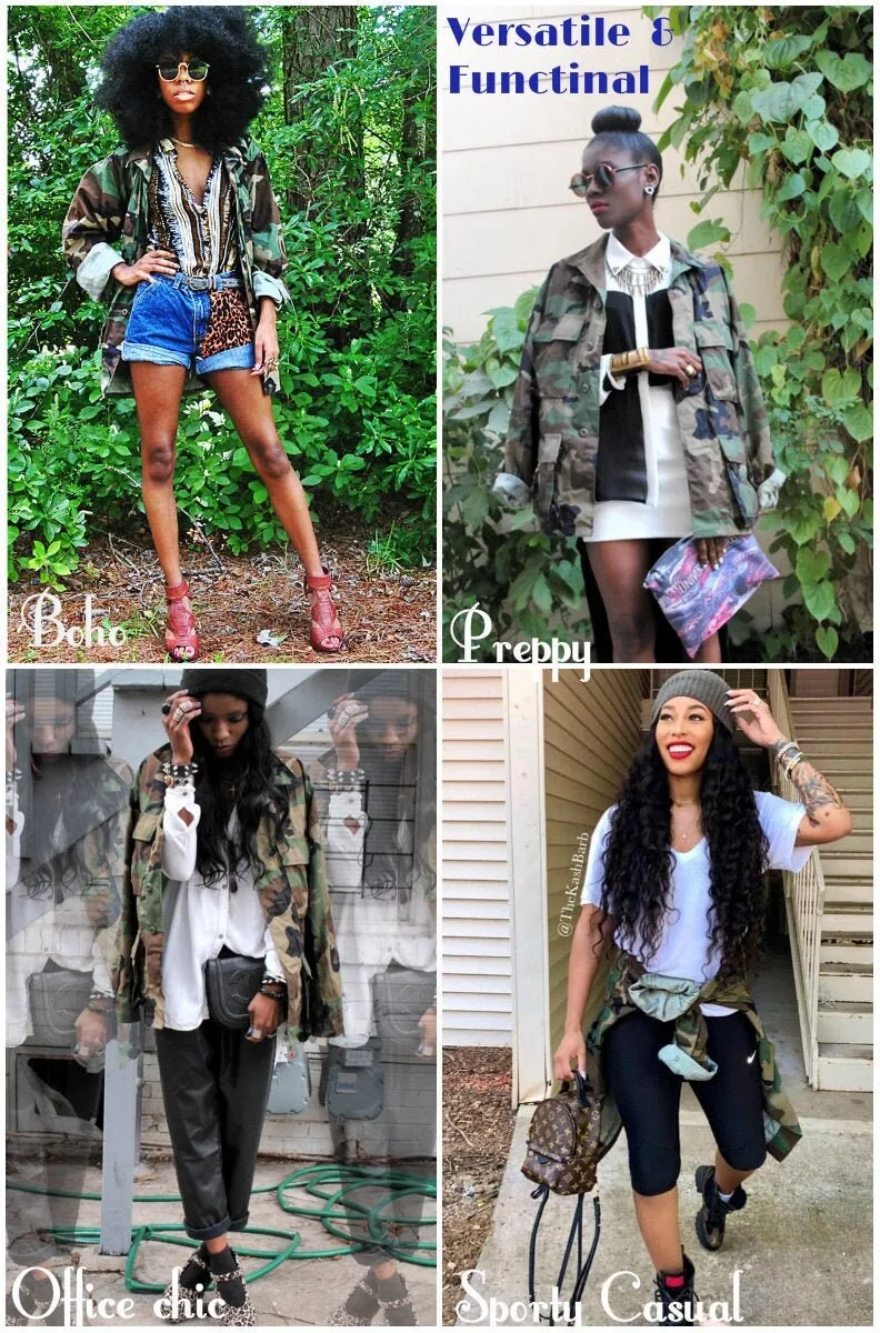 Camo Jacket ALL SIZES Army Jacket Authentic Vintage Military Button Down Shirt Jacket xxs-XL