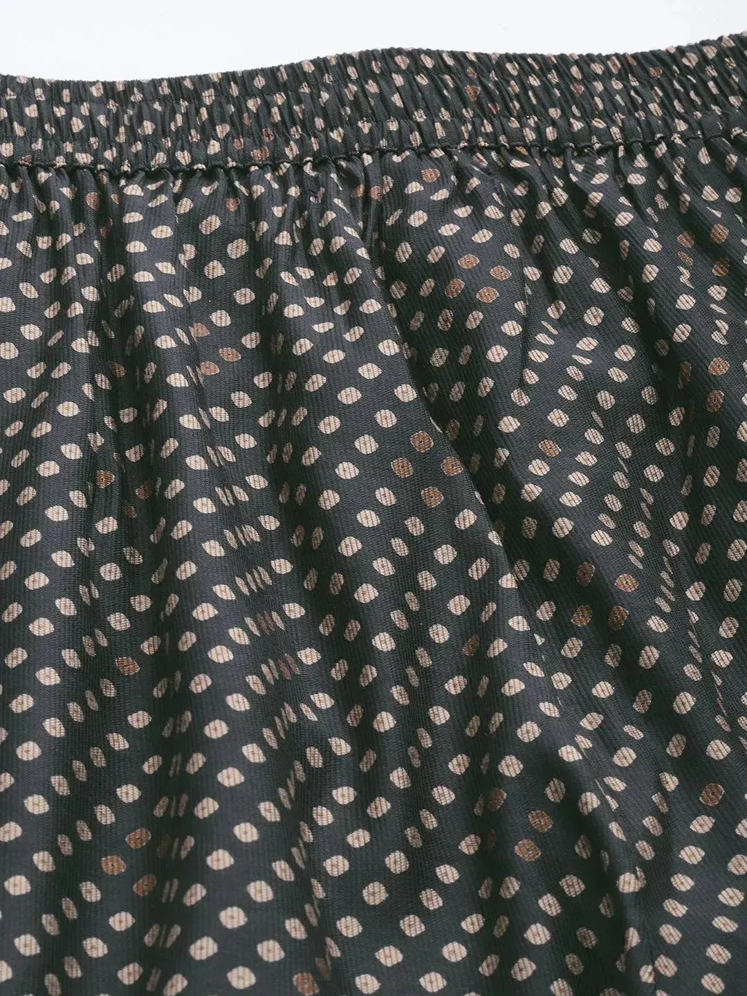 Charcoal Self Design Silk Trousers