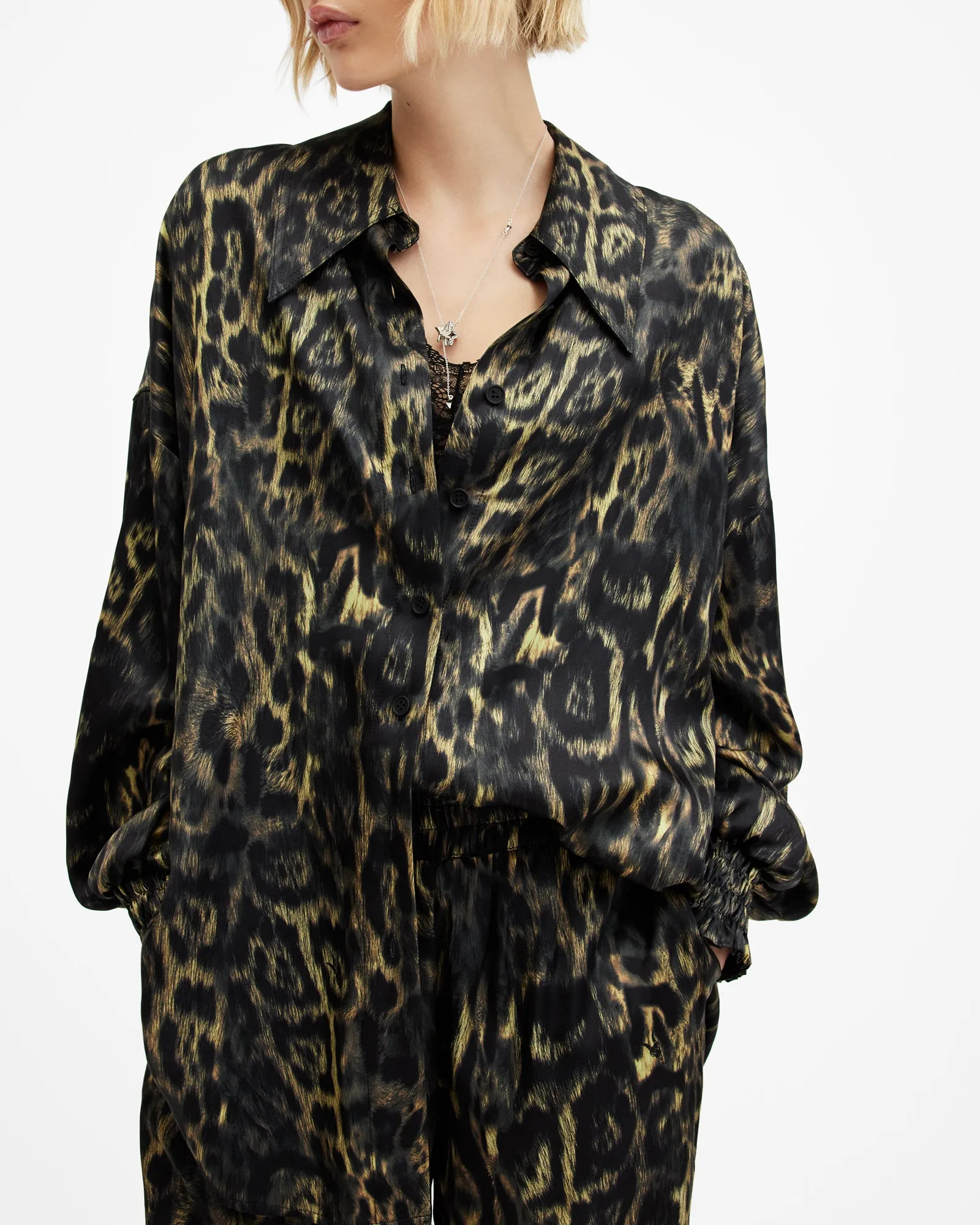 Charli Silk Blend Animal Print Shirt