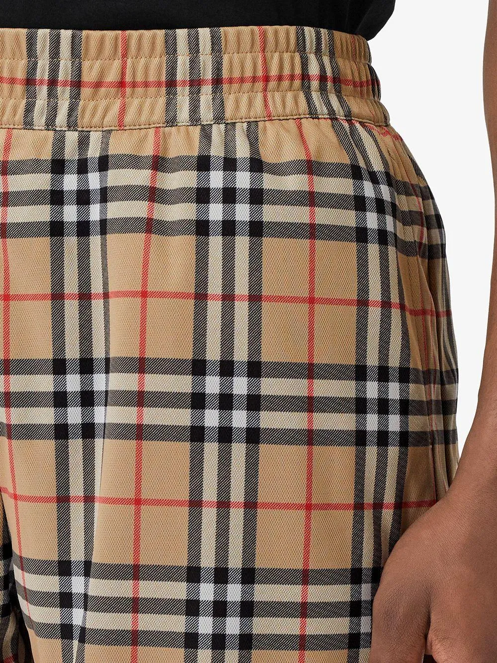 check-print shorts