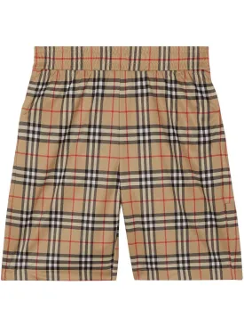 check-print shorts