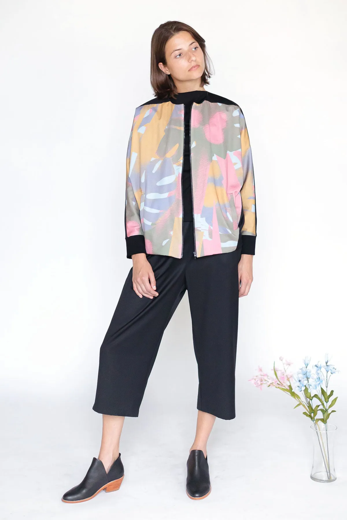 Colorblock Jacket - Ikebana Print (US 4)