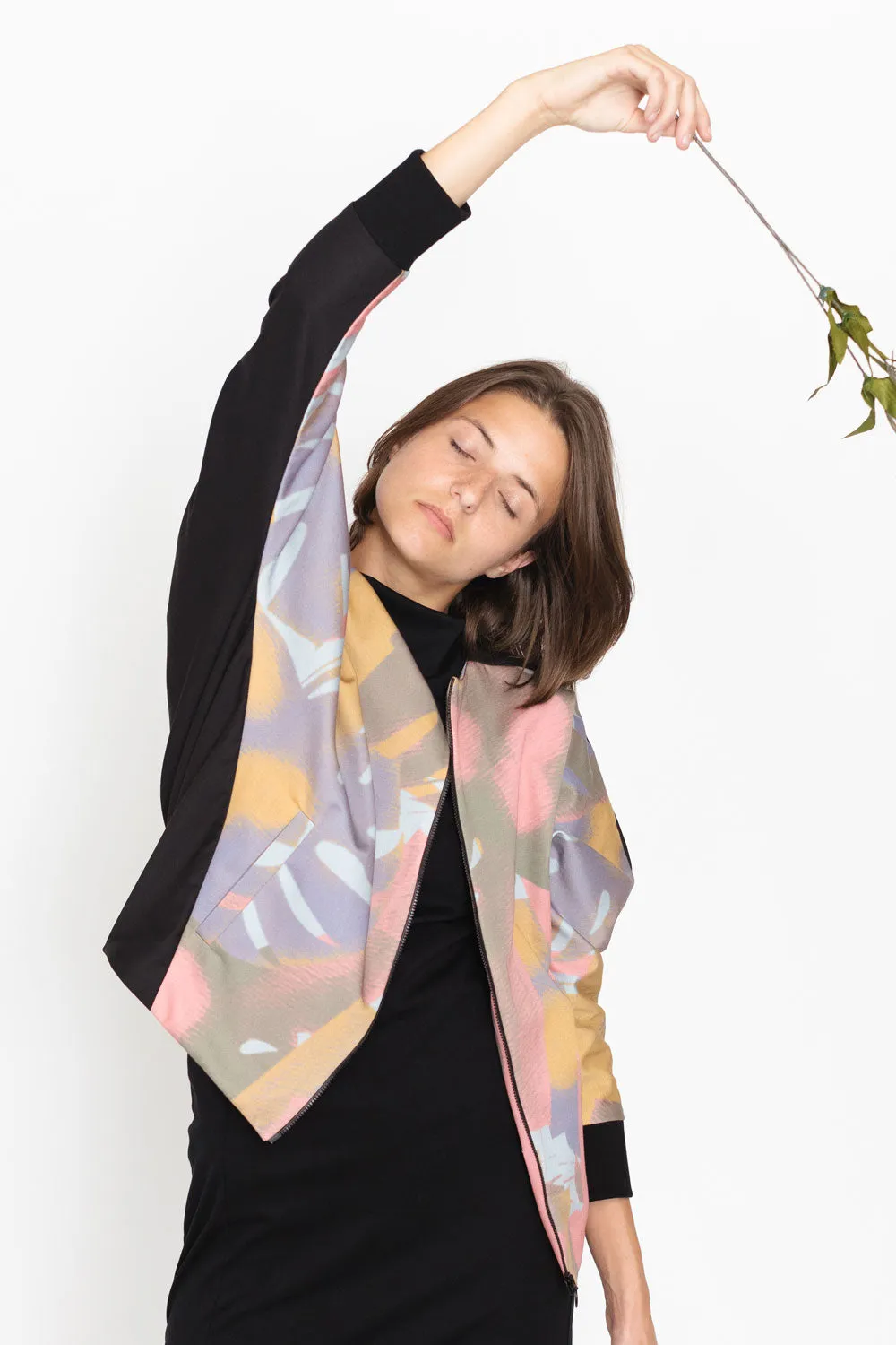 Colorblock Jacket - Ikebana Print (US 4)