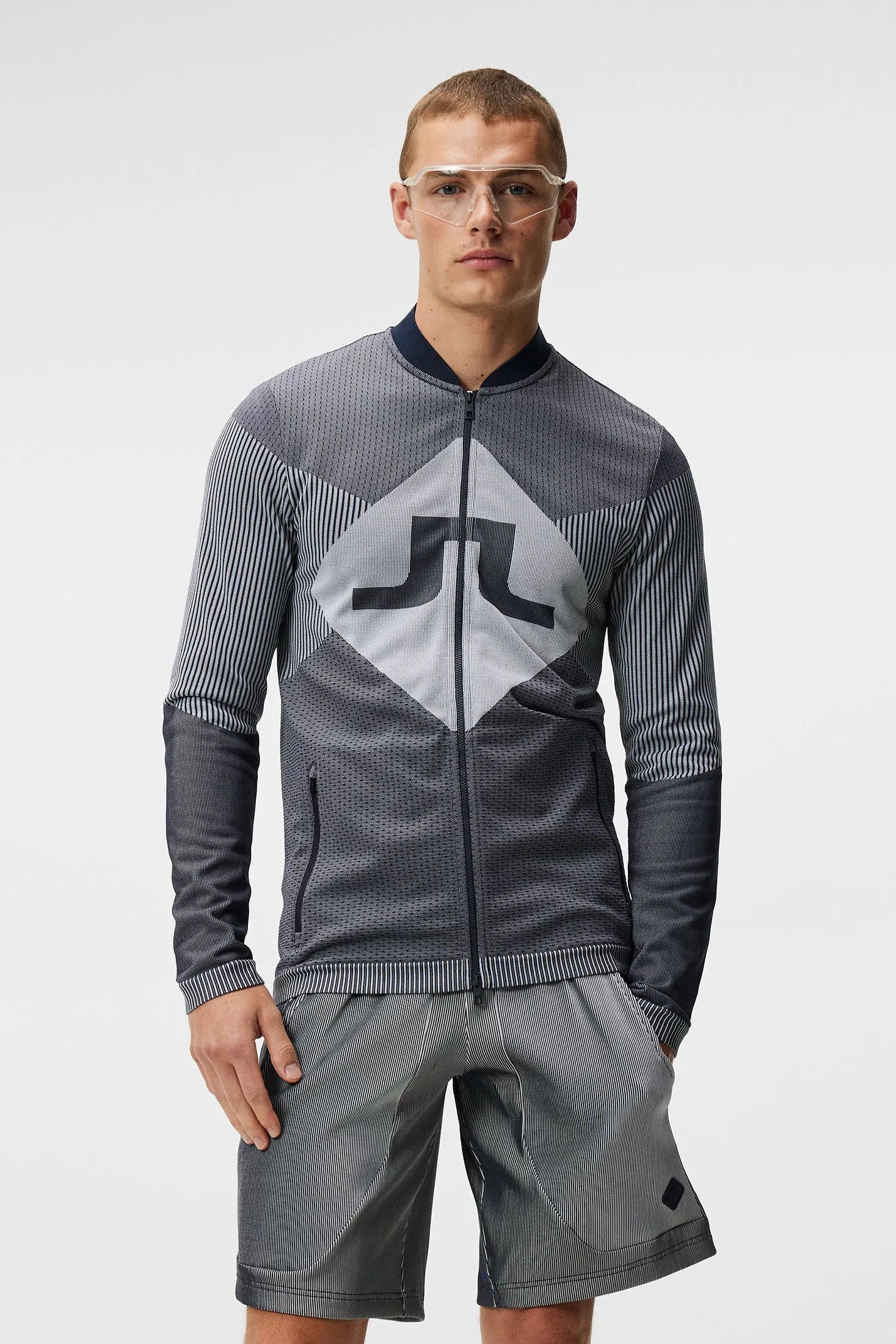 Diamond Seamless Mid Layer / JL Navy