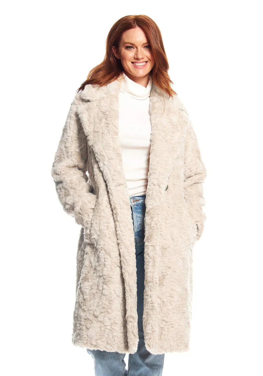 Everywhere Persian Lamb Knee-Length Coat - Vintage Faux Fur