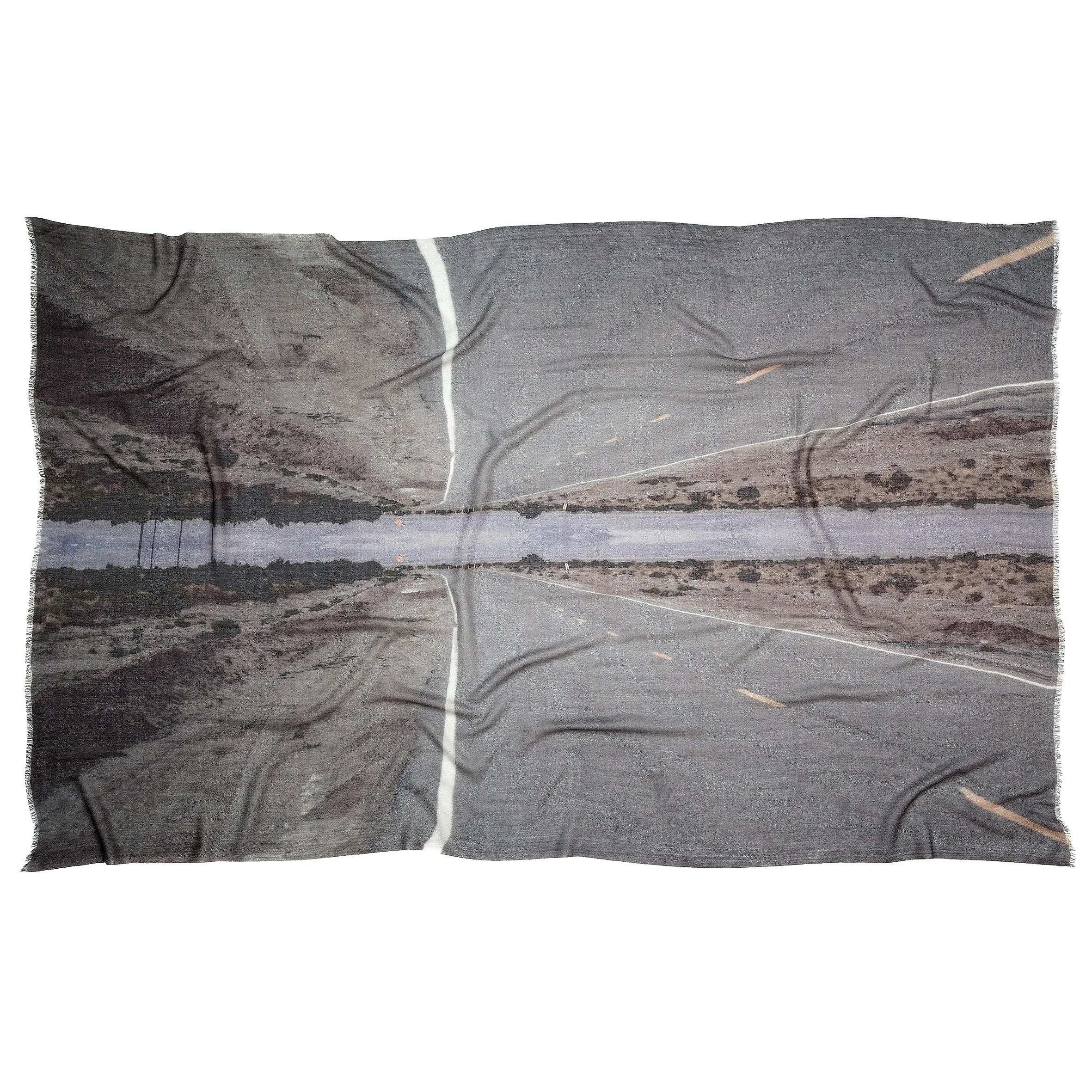 Fine Large Wool Scarf - Desert Road