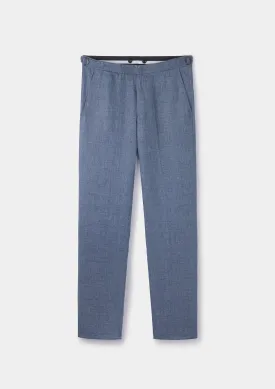 French Blue Linen Formal Trousers
