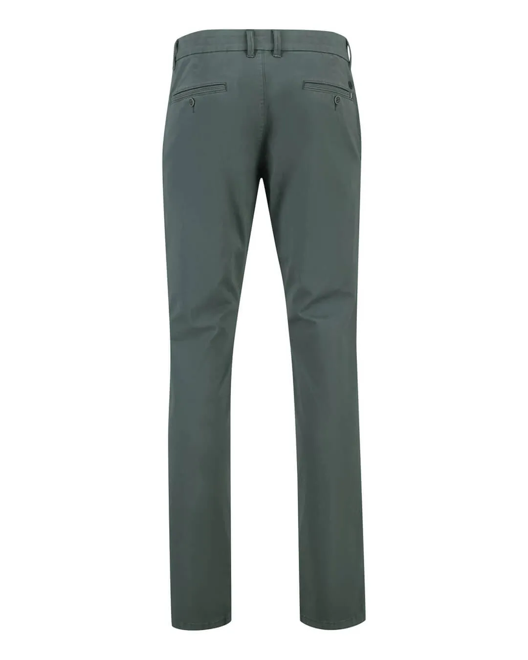 Fynch-Hatton Seasonal Green Cotton Stretch Chino Trousers