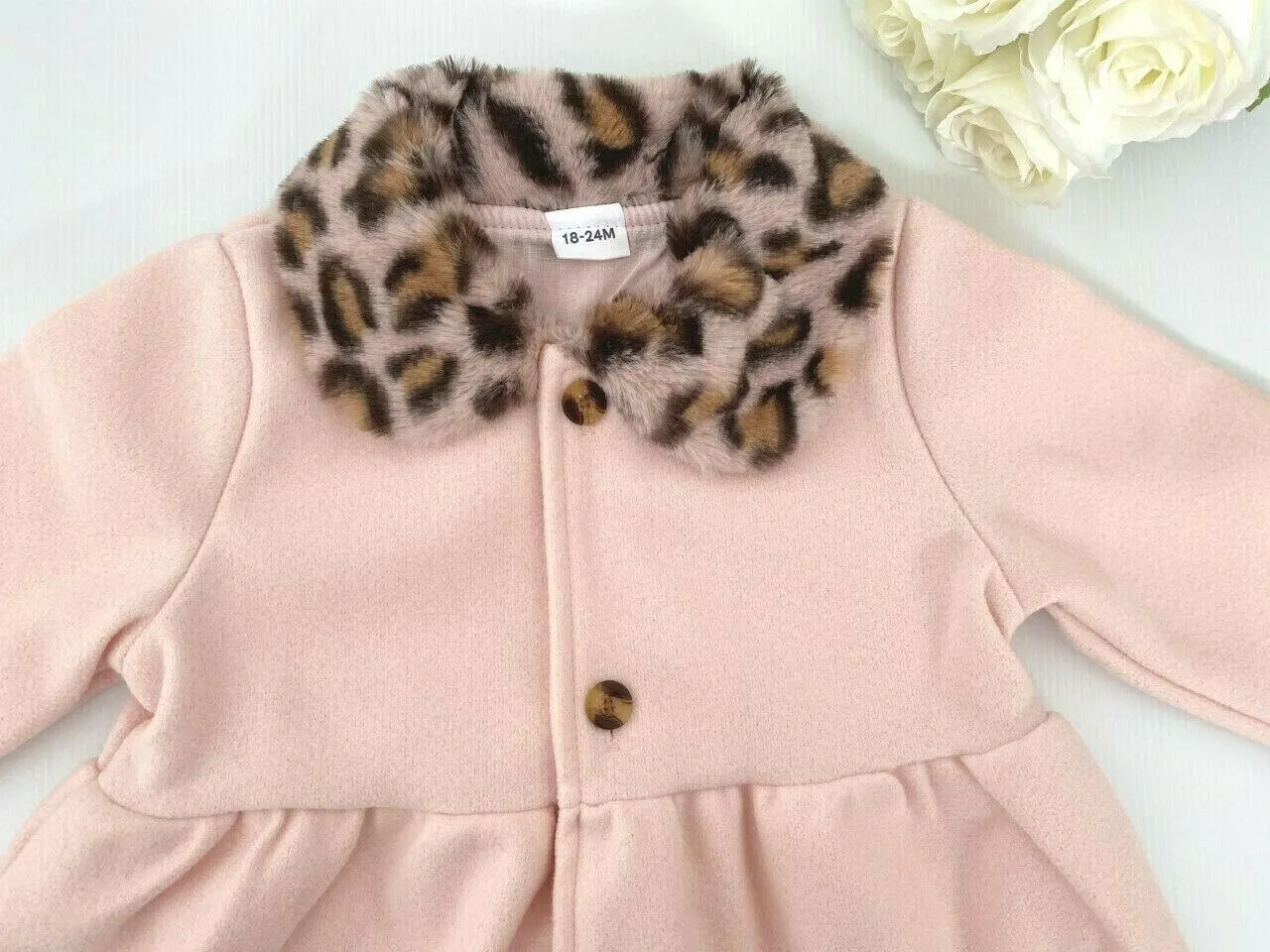girls coat baby pink leopard lightweight coat  girls jacket new