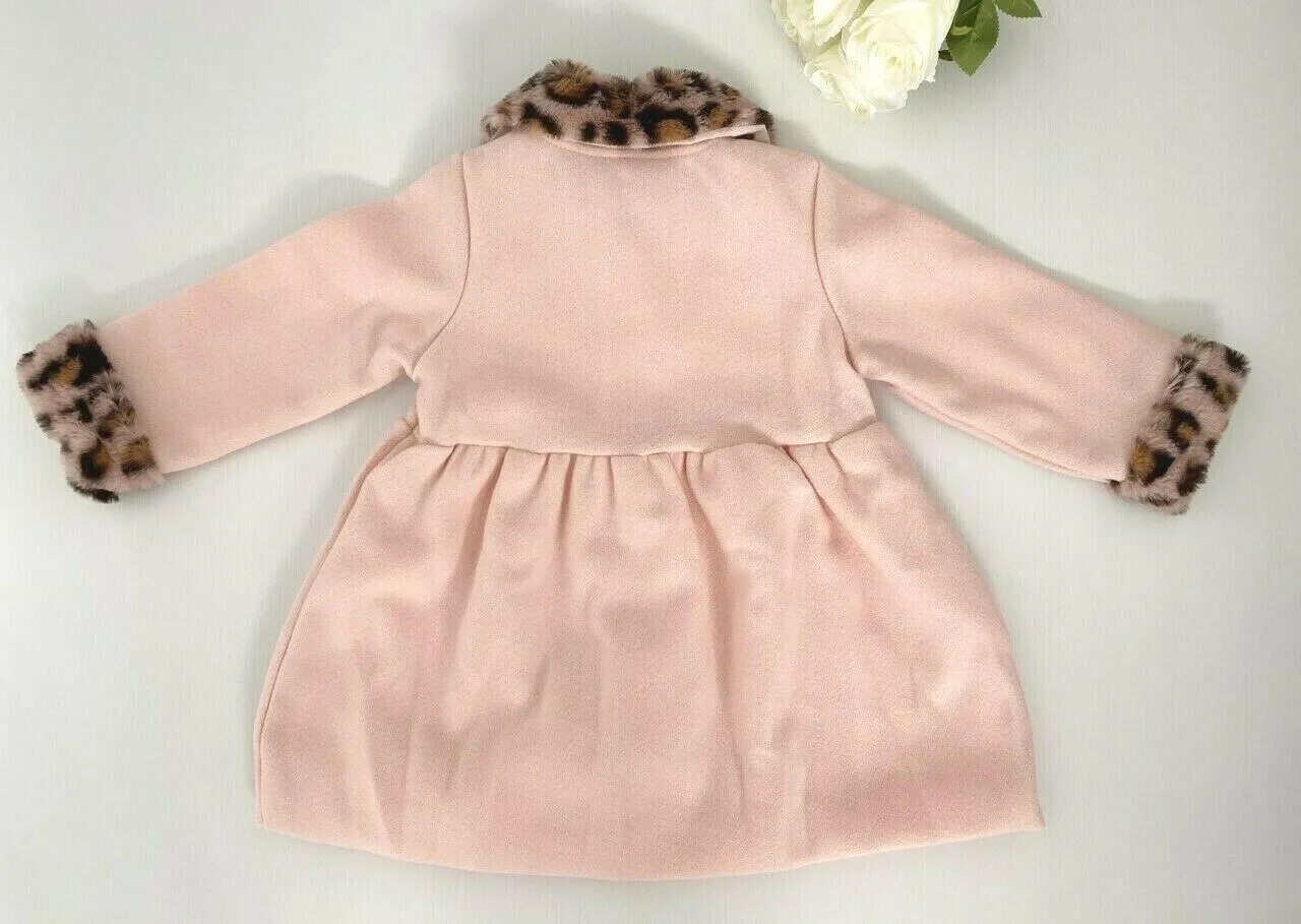 girls coat baby pink leopard lightweight coat  girls jacket new