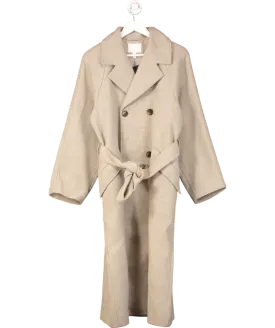 H&M Beige Tie Belt Wool Blend Coat UK M
