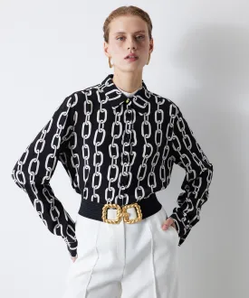 Ipekyol Chain Pattern Shirt Black