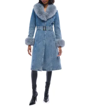 KAYA-DENIM FAUX FUR JACKET