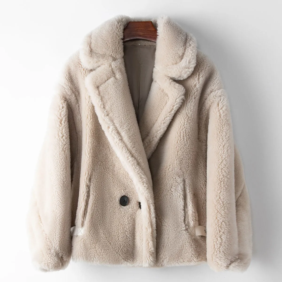 Lapel Collar Sherpa Short Coat