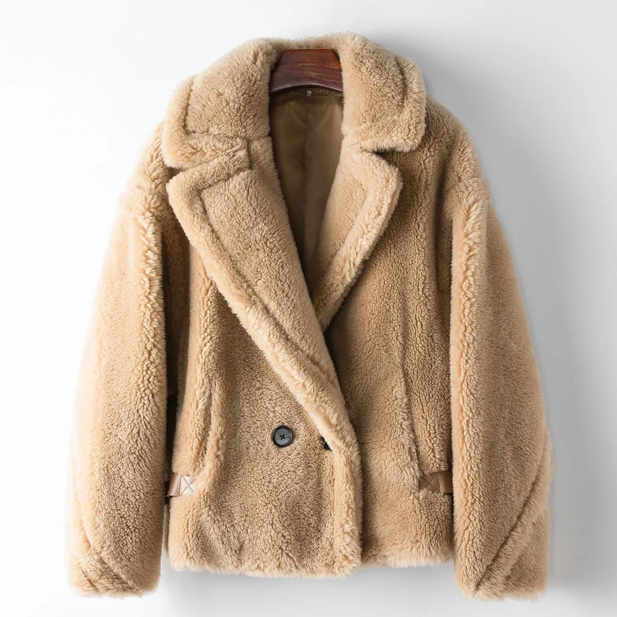 Lapel Collar Sherpa Short Coat