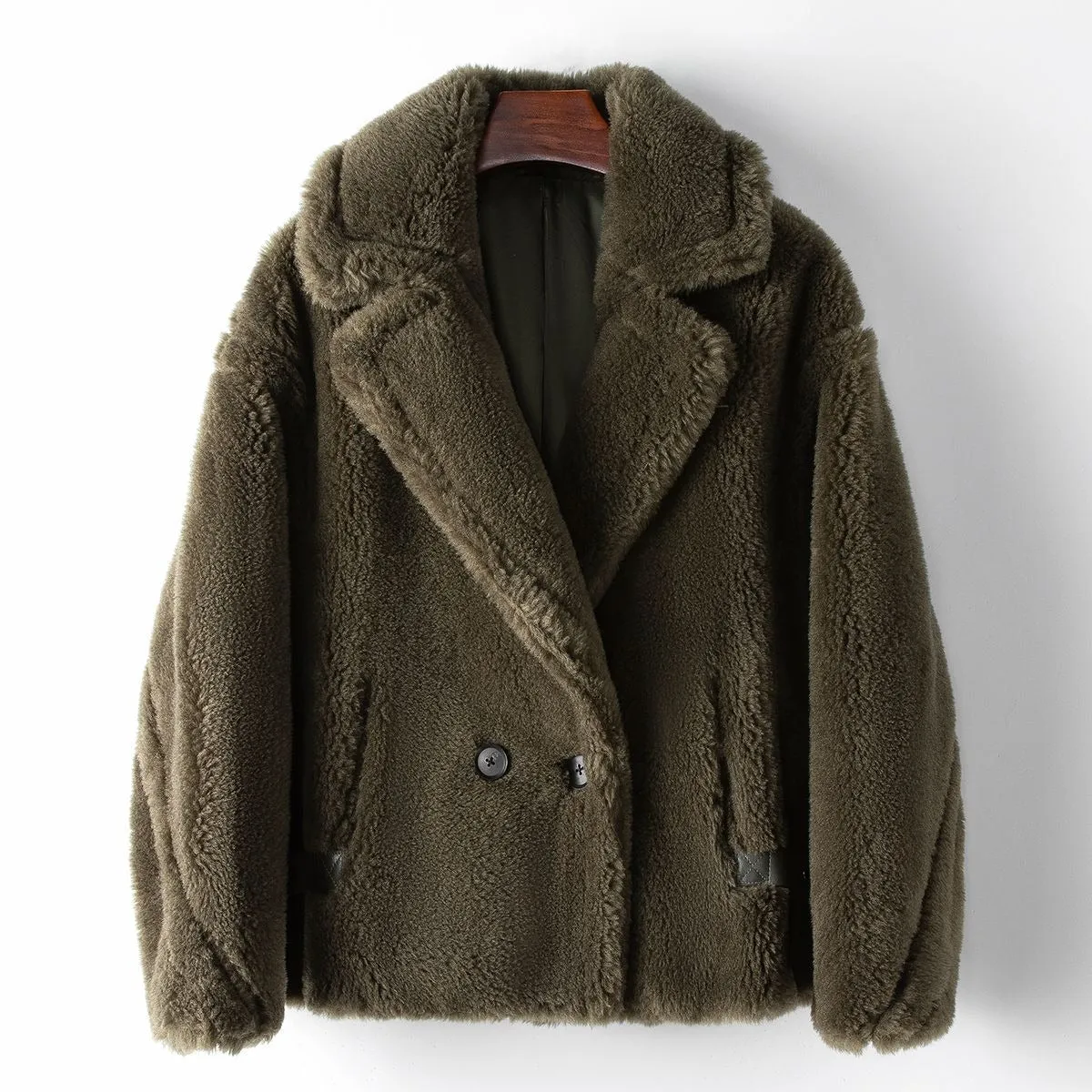 Lapel Collar Sherpa Short Coat
