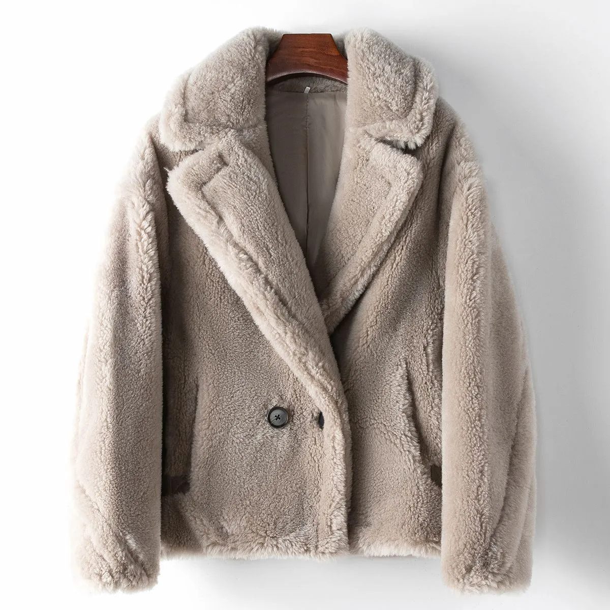 Lapel Collar Sherpa Short Coat
