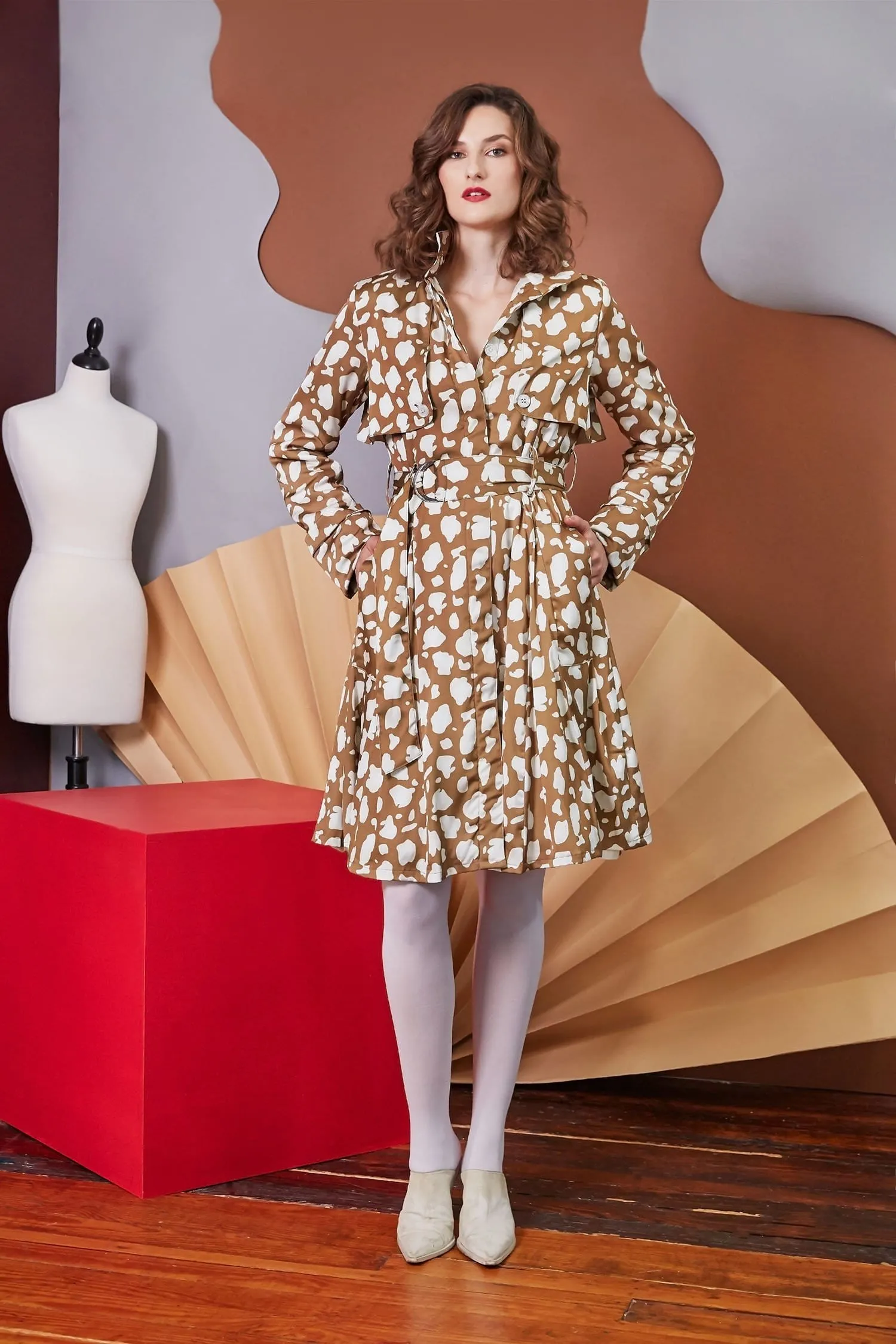 Lavanya Coodly Women's Bridget Satin & Wool Toffee Trench Coat