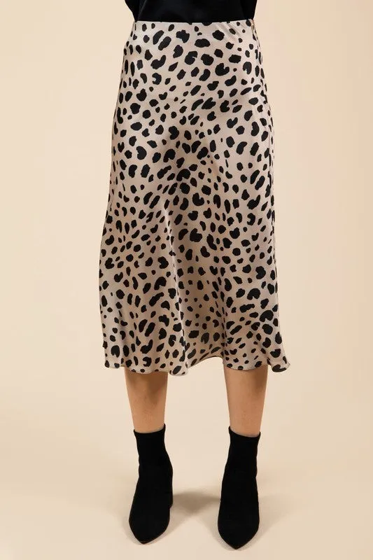 Leopard print midi skirt