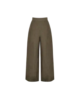 MARLEY LINEN PANT PETITE KHAKI