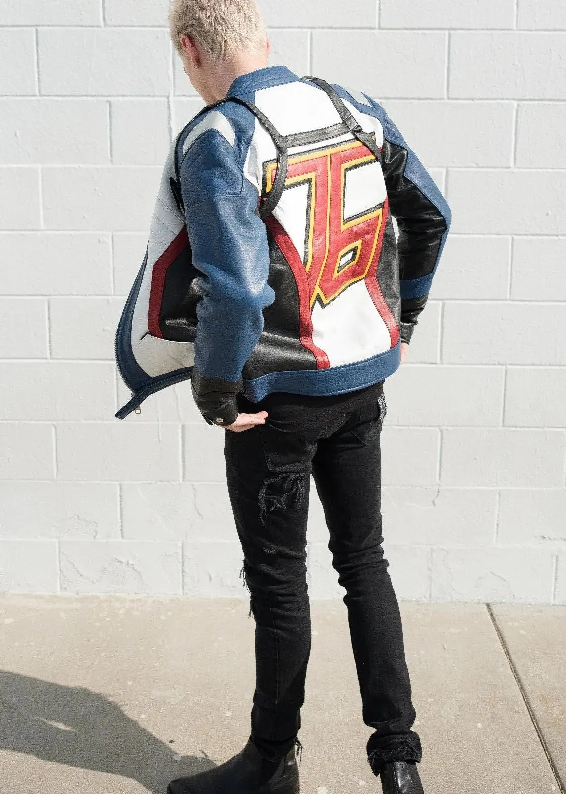 Men's Soldier 76 Blue Real Leather Jacket