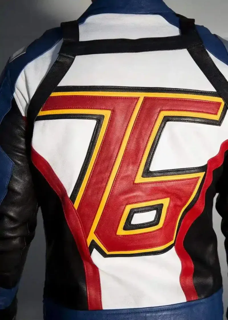 Men's Soldier 76 Blue Real Leather Jacket