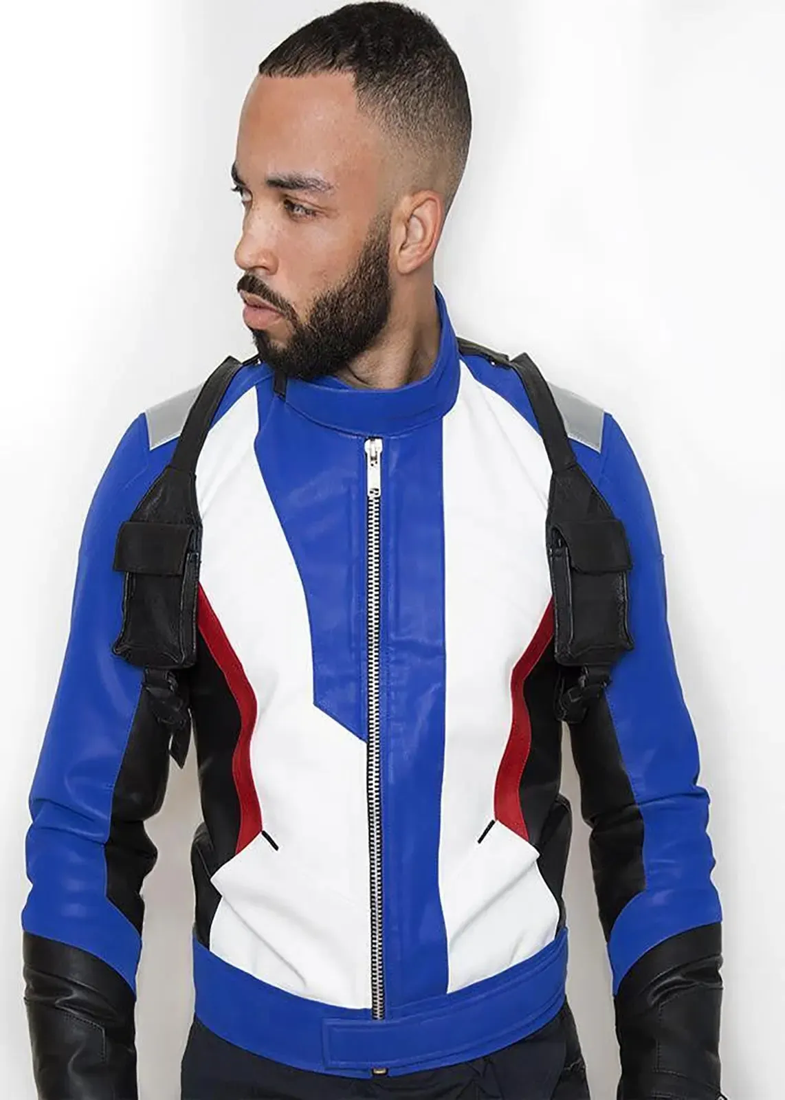 Men's Soldier 76 Blue Real Leather Jacket