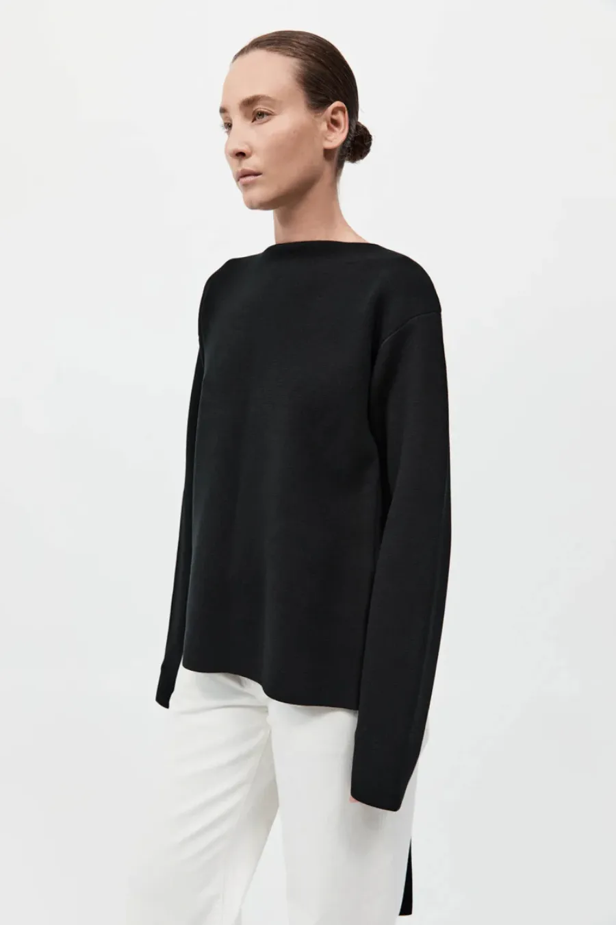 Milano Knit Scarf Jumper Black