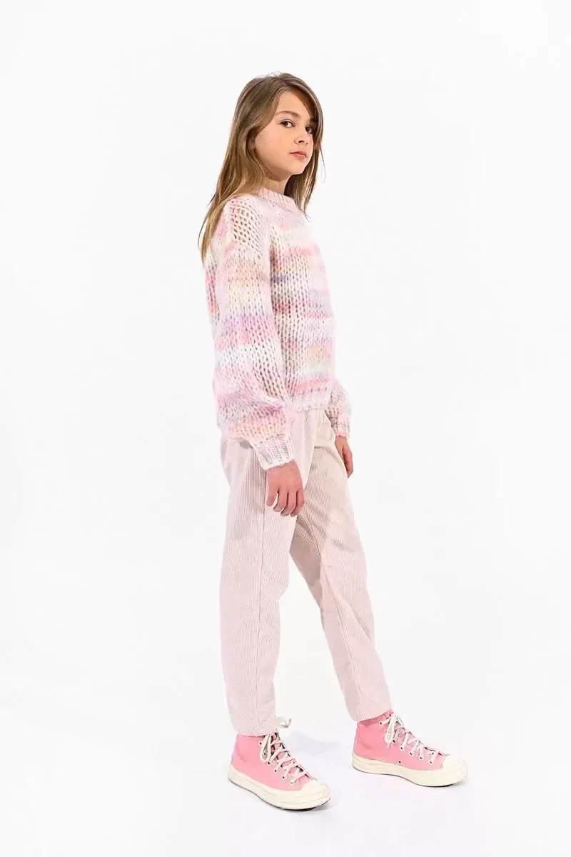 Molly Bracken Girls Round Neck Sweater w/Chunky Knit