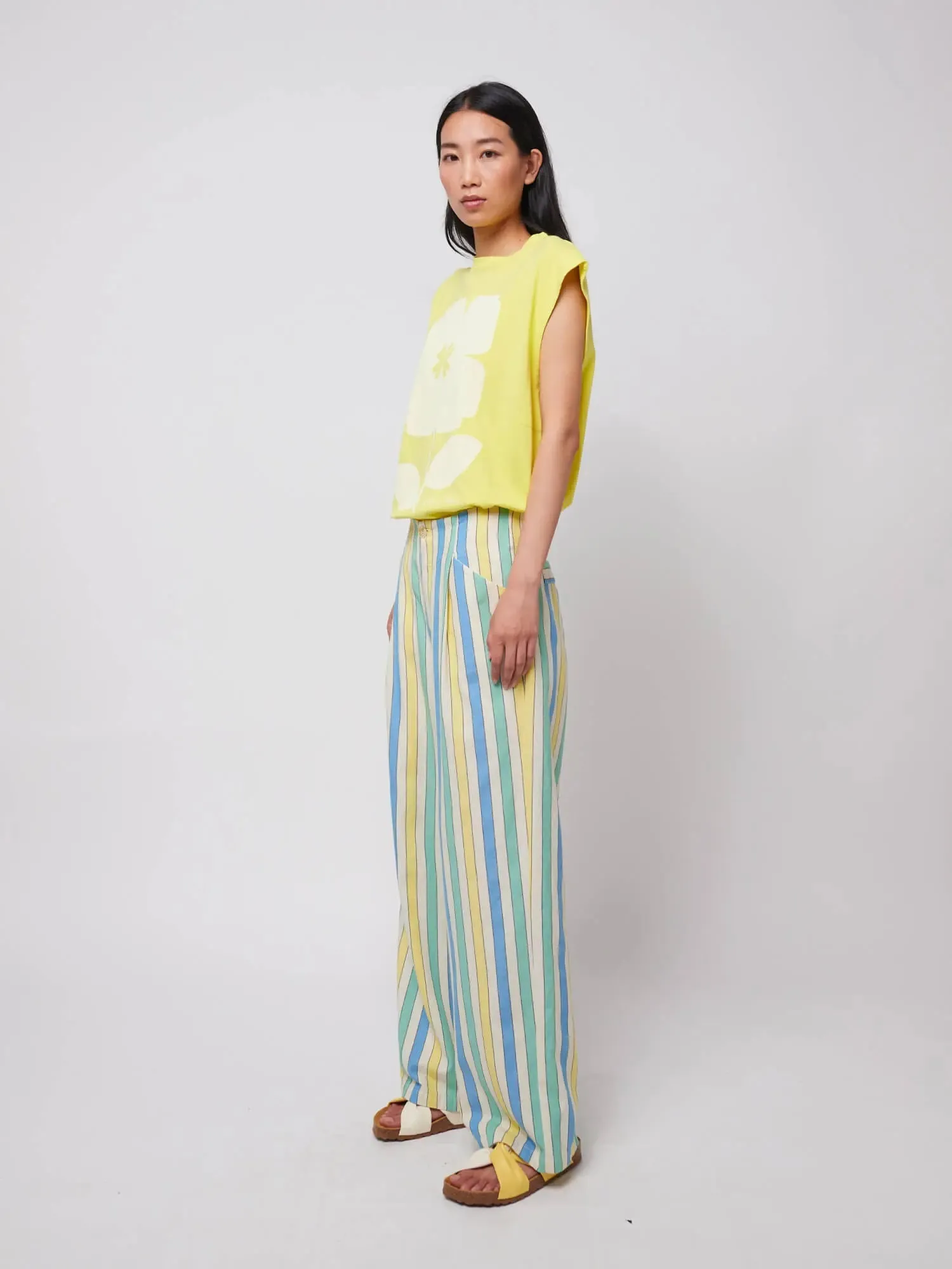 Multicolor Stripes Pleated Trousers