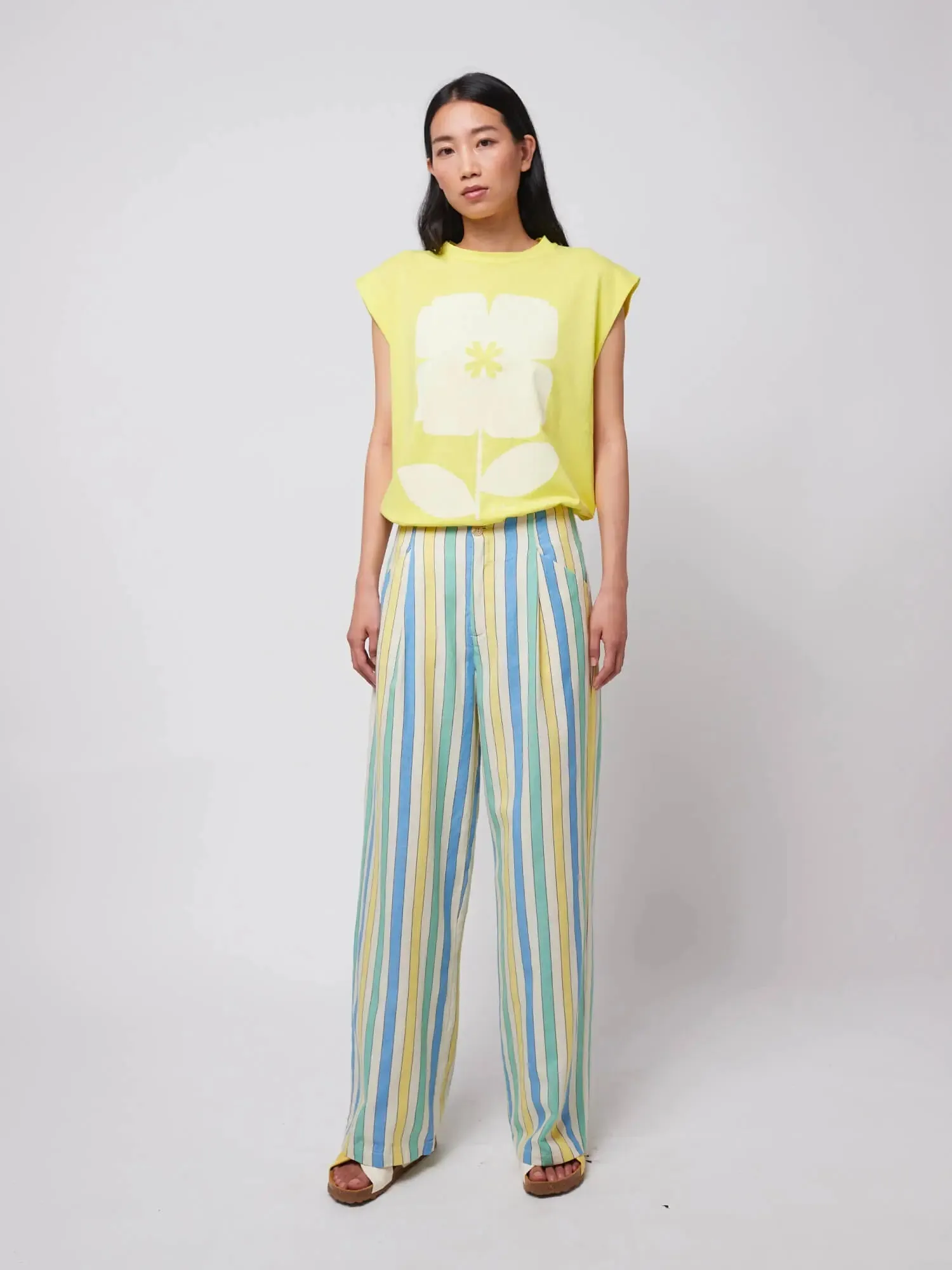 Multicolor Stripes Pleated Trousers