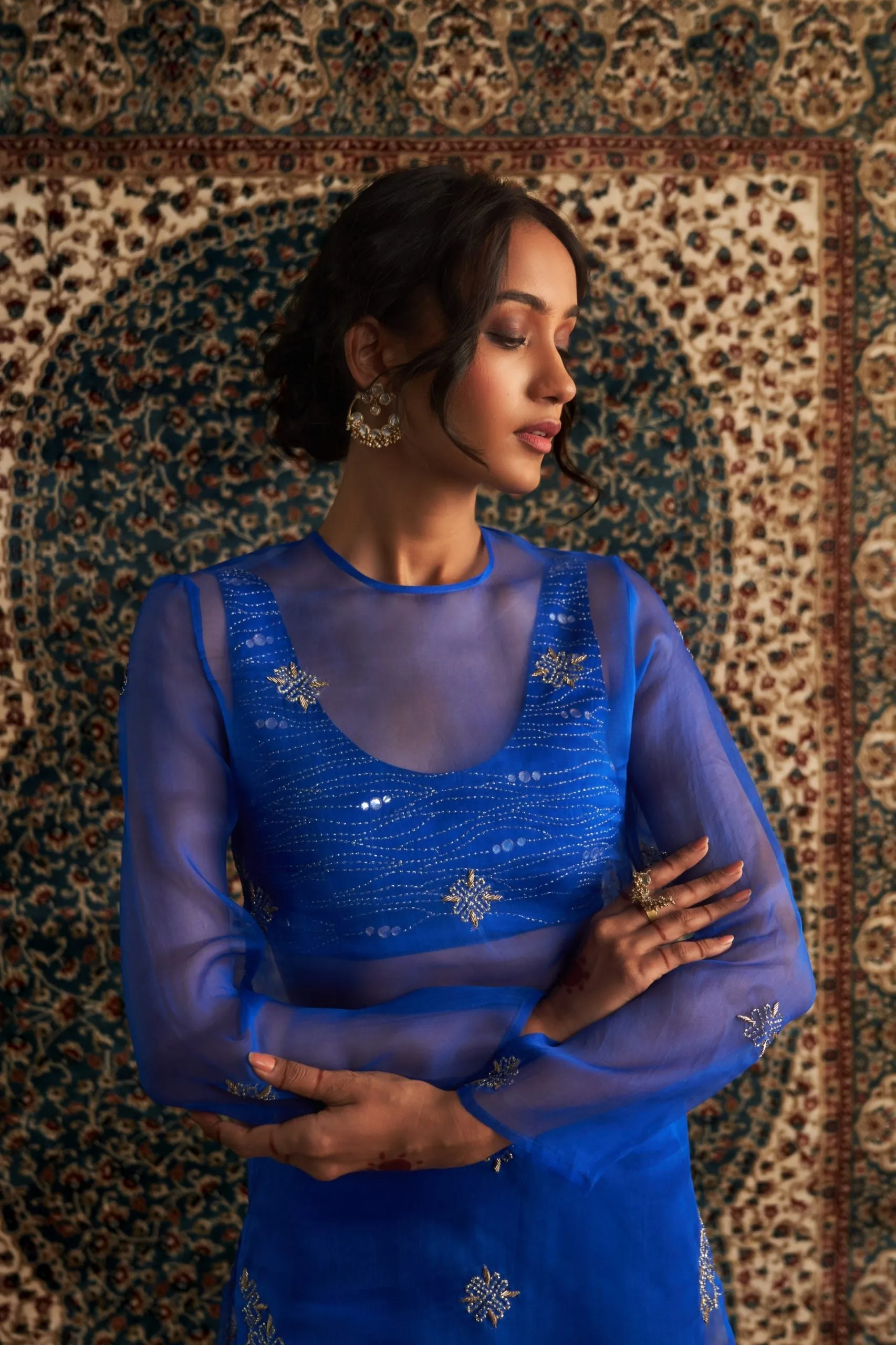 Neel Embroidered Straight  Co-ord set/ Kurta set