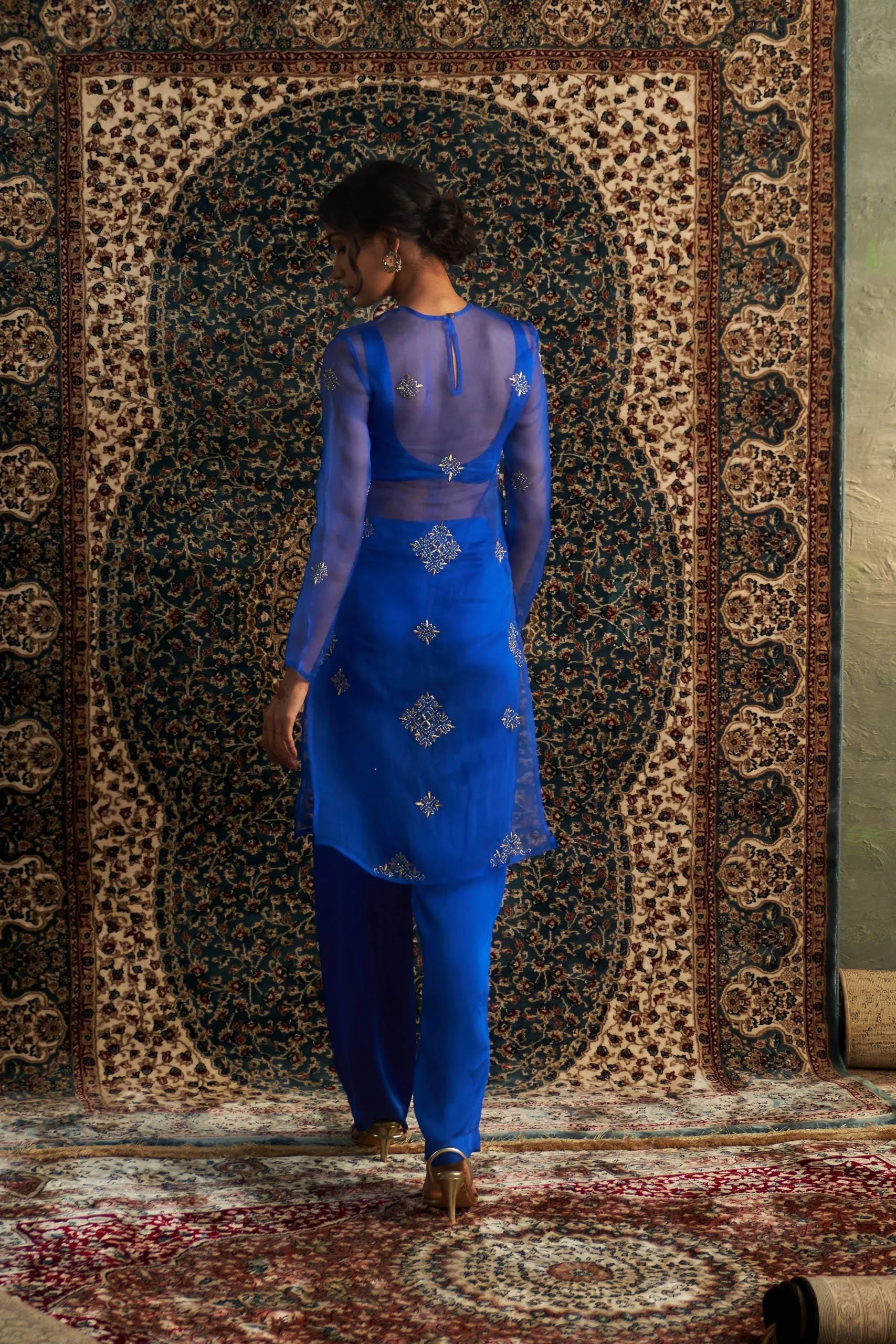 Neel Embroidered Straight  Co-ord set/ Kurta set