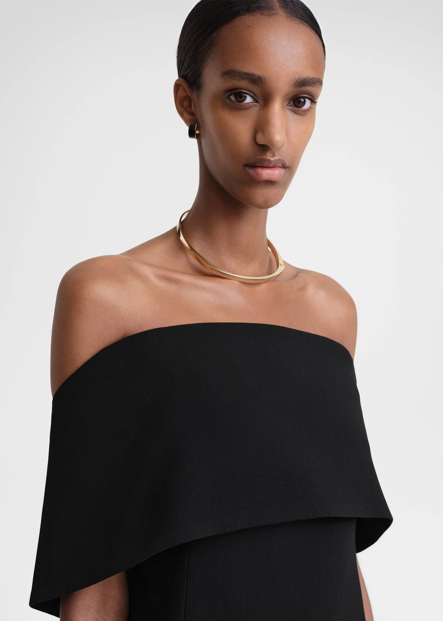 Off-shoulder evening top black