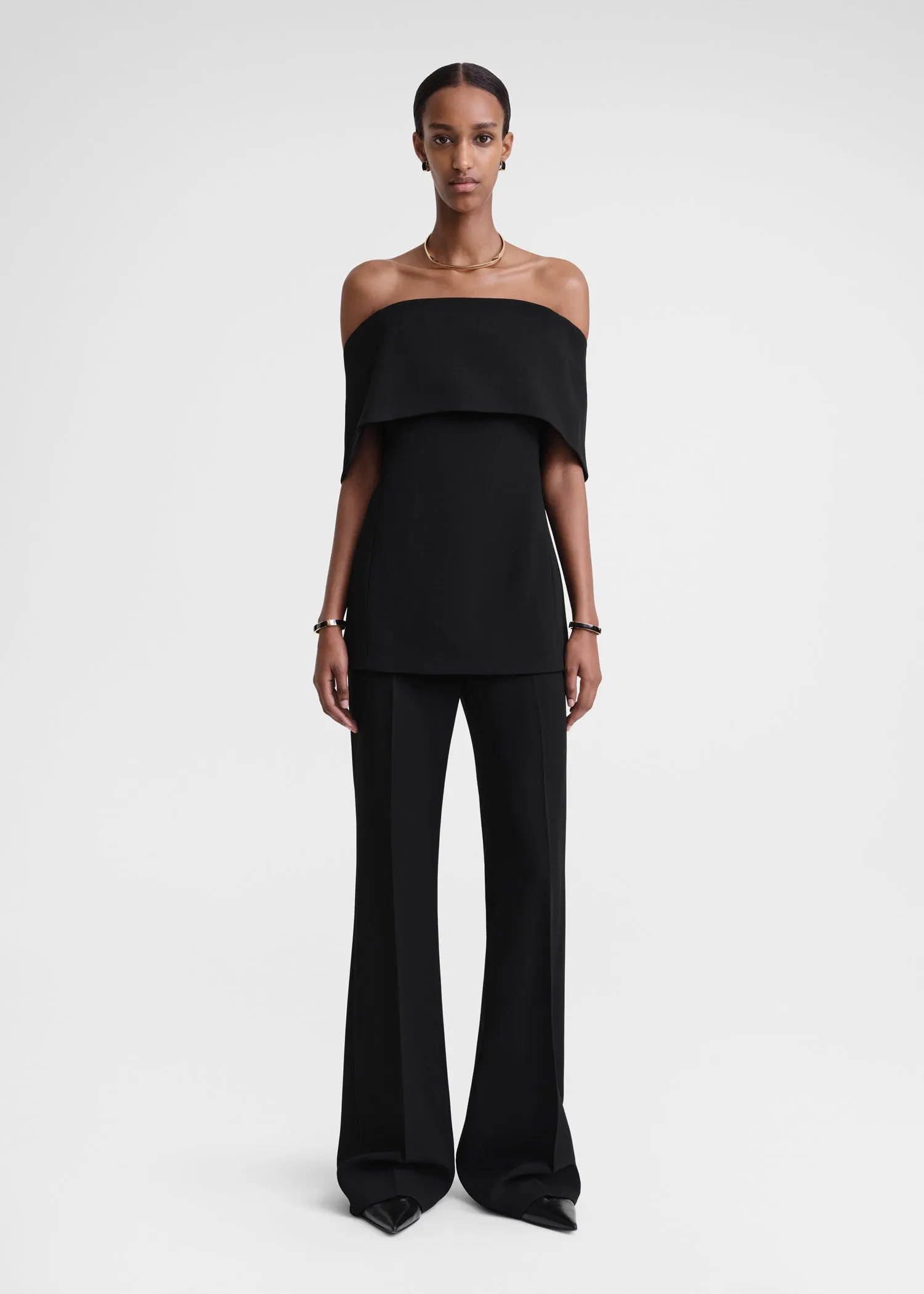 Off-shoulder evening top black