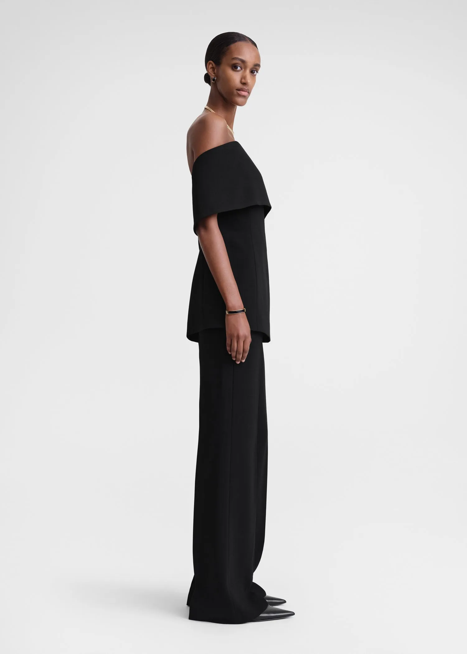 Off-shoulder evening top black