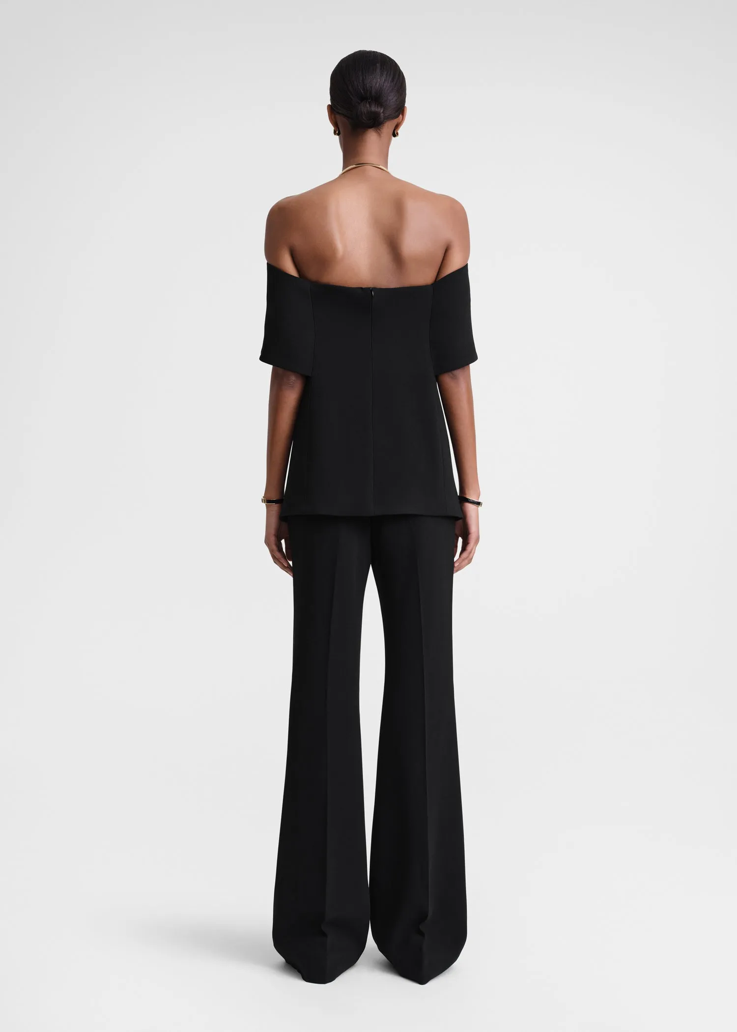 Off-shoulder evening top black
