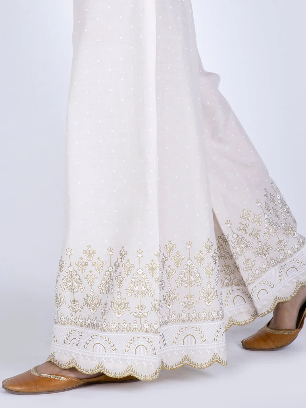 Off White Cambric Trousers - AL-T-632