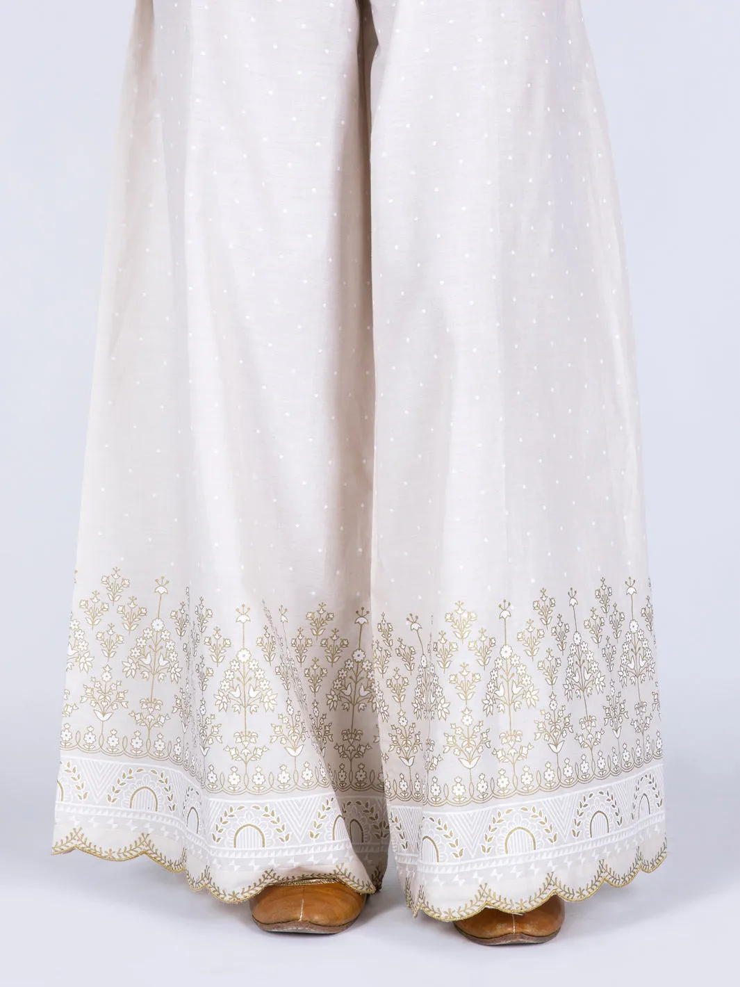 Off White Cambric Trousers - AL-T-632