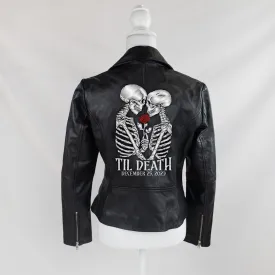 (Real Leather) Skeleton Till Death Leather Jacket