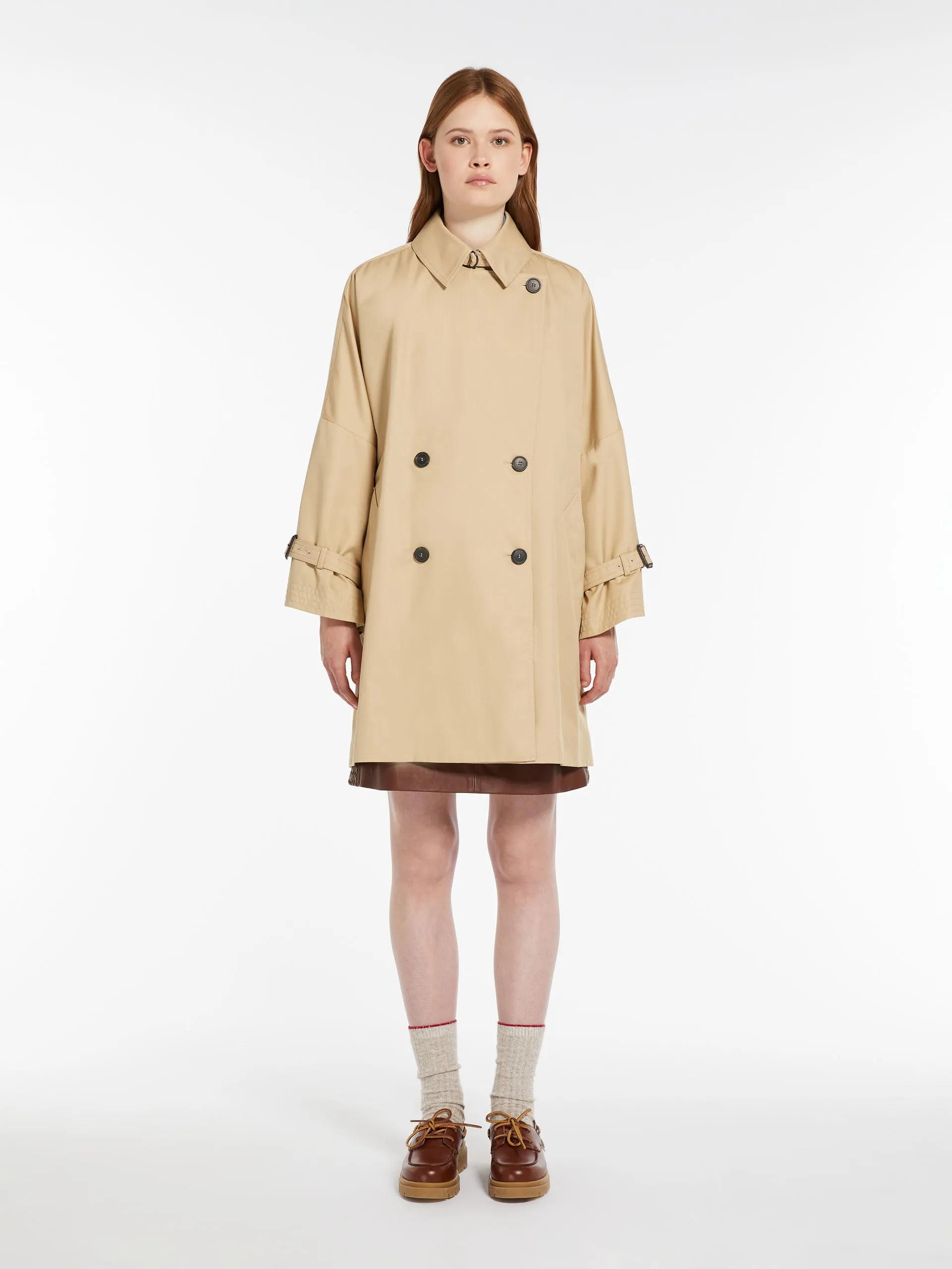 Reversible water-repellent cotton trench coat